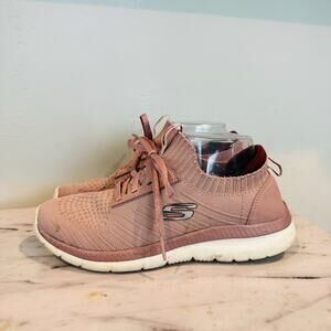 Skechers Bountiful Mauve Knit Lace Up Sneakers Women’s Size 8.5